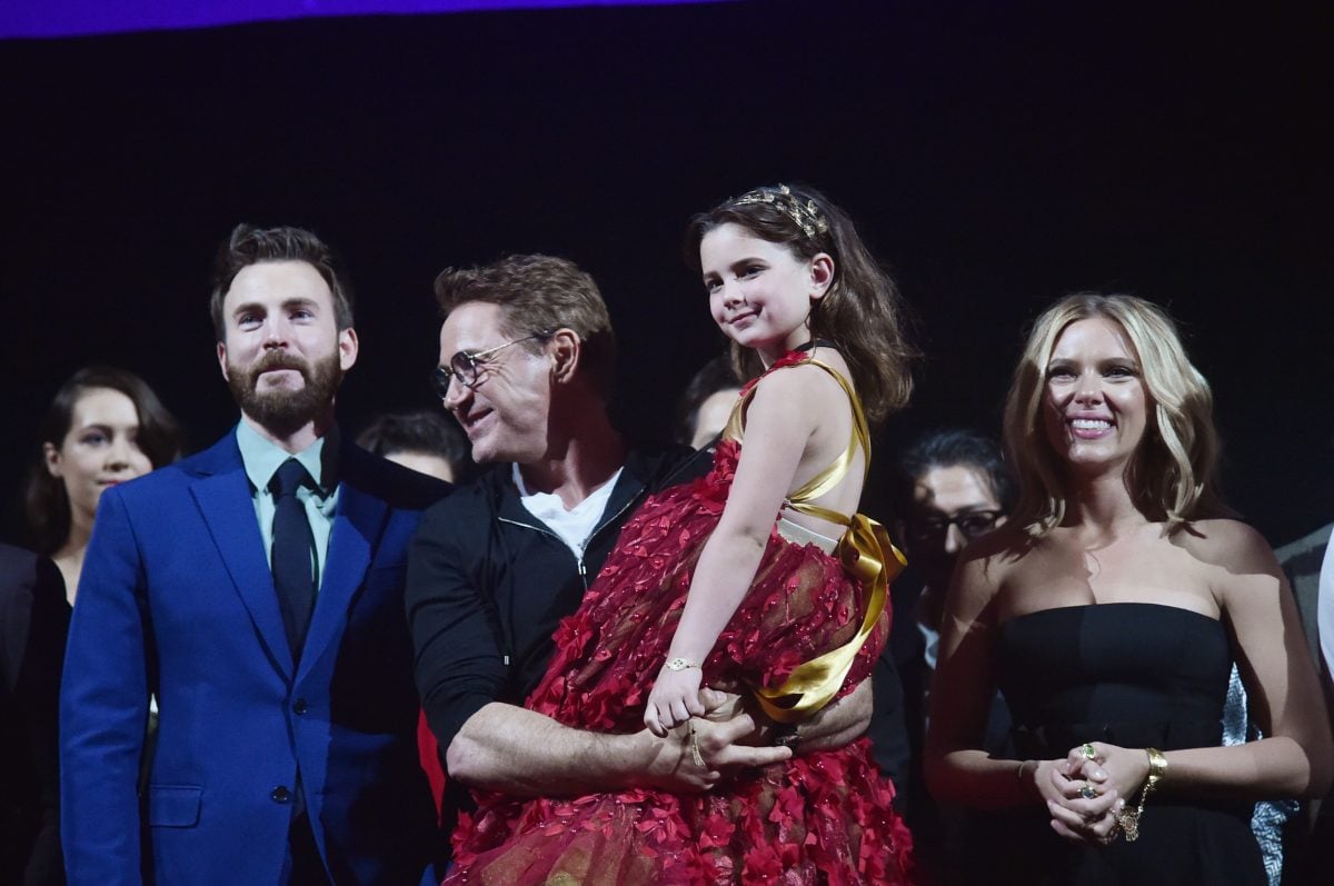 Robert Downey Jr., Chris Evans, Scarlet Johansson and Alexandra Rachael Rabe at the Avengers: Endgame premiere