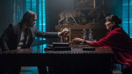 Keanu Reeves and Anjelica Huston in John Wick- Chapter 3 - Parabellum (2019).