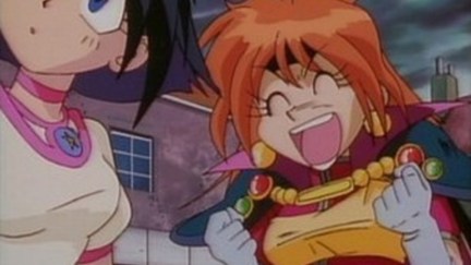 Lina and Amelia watching something about to explore or something like that on Slayers