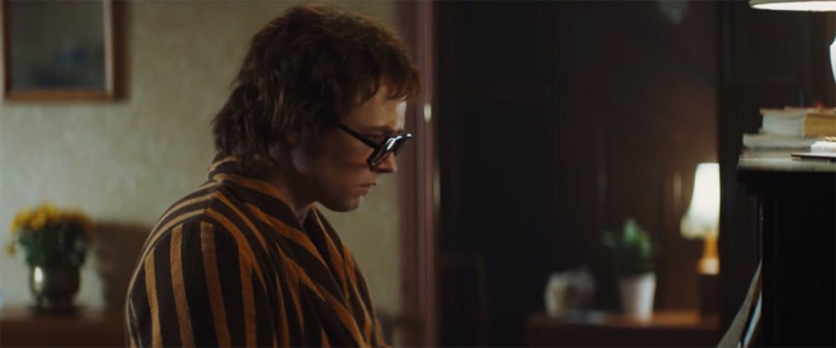 Taron Egerton as Elton John in Rocketman.