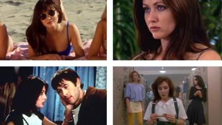 Shannen Dohery in her most iconic roles Brenda Wash, Prue Halliwell, Heather Duke, and Rene Mosier.