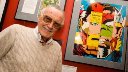 NEW YORK - FEBRUARY 23: (EXCLUSIVE ACCESS) Comic book legend Stan Lee poses at the opening reception for ''Stan Lee: A Retrospective'' presented by the Museum of Comic and Cartoon Art on February 23, 2007 in New York City. (Photo by Mat Szwajkos/Getty Images)