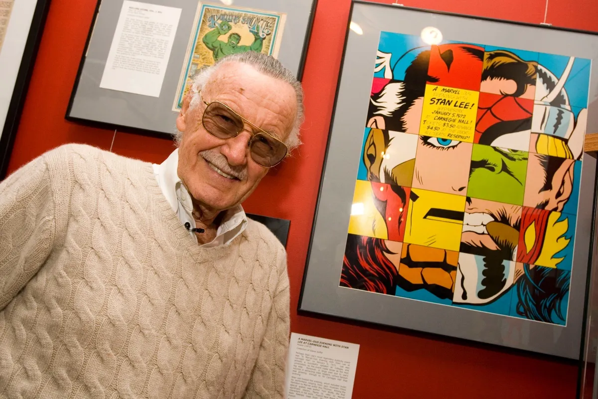 NEW YORK - FEBRUARY 23: (EXCLUSIVE ACCESS) Comic book legend Stan Lee poses at the opening reception for ''Stan Lee: A Retrospective'' presented by the Museum of Comic and Cartoon Art on February 23, 2007 in New York City. (Photo by Mat Szwajkos/Getty Images)