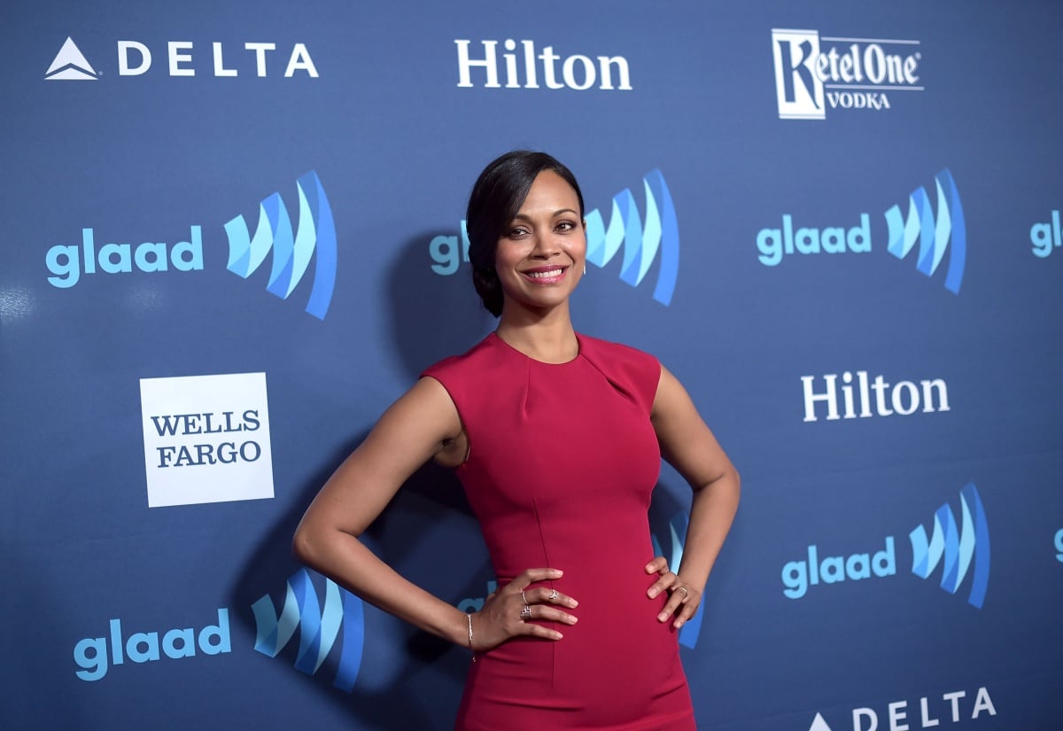 Actress Zoe Saldana attends the 26th Annual GLAAD Media Awards at The Beverly Hilton Hotel on March 21, 2015 in Beverly Hills, California. (Photo by Jason Kempin/Getty Images)