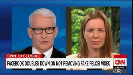 CNN's Anderson Cooper questions Facebook VP for Product Policy and Counterterrorism Monika Bickert on the company's decision to keep a manipulated video of House Speaker Nancy Pelosi up on their platform, which makes it appear that Pelosi is slurring her words.