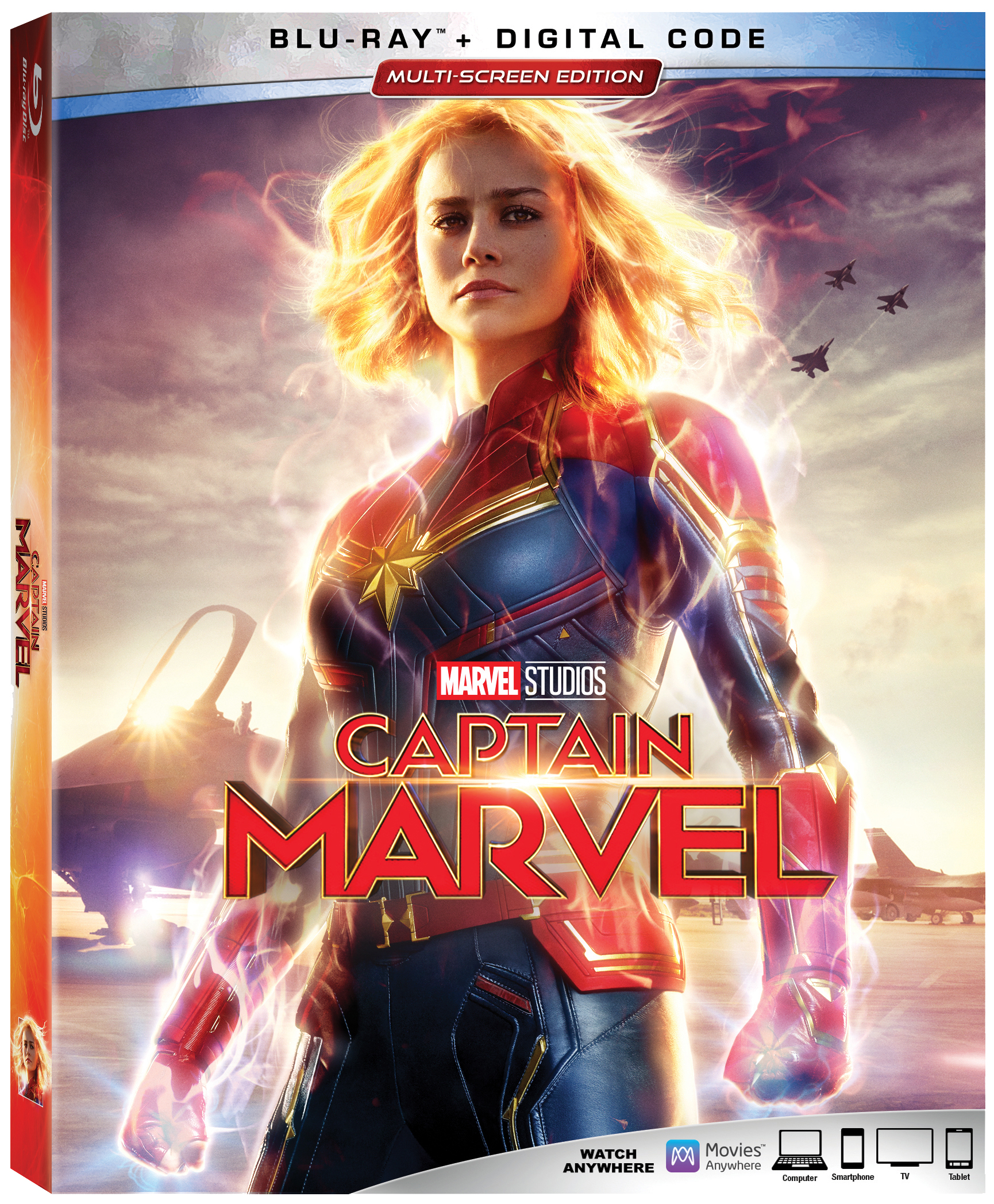 The cover art for Captain Marvel on blu-ray.