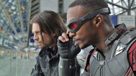 sebastian stan and anthony mackie as winter soldier and falcon.