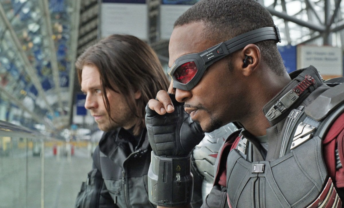 sebastian stan and anthony mackie as winter soldier and falcon.