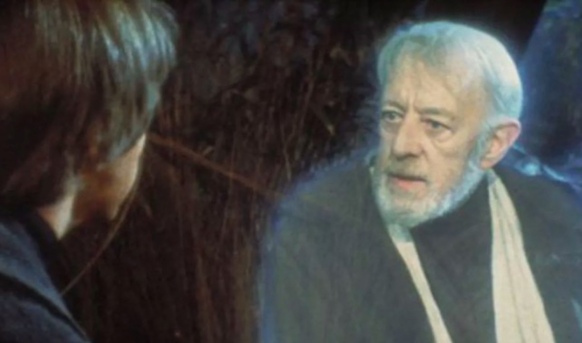 Force ghost Obi-Wan Kenobi speaking to Luke Skywalker in Star Wars: Return of the Jedi.
