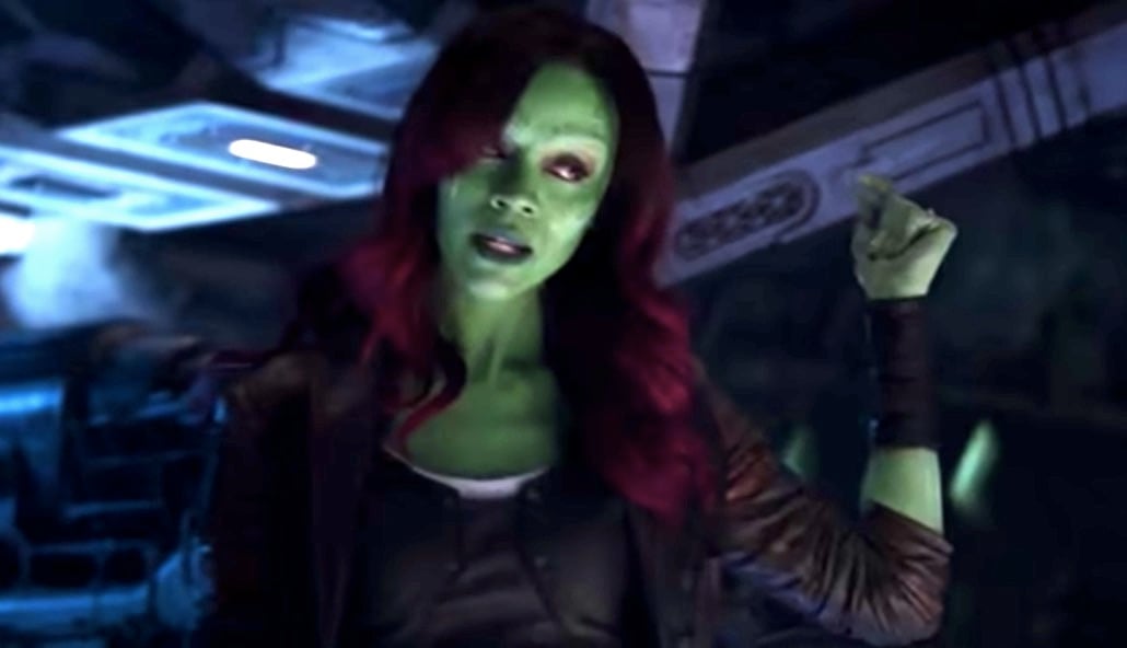 Gamora explaining Thanos' snap plan in Avengers: Infinity War.