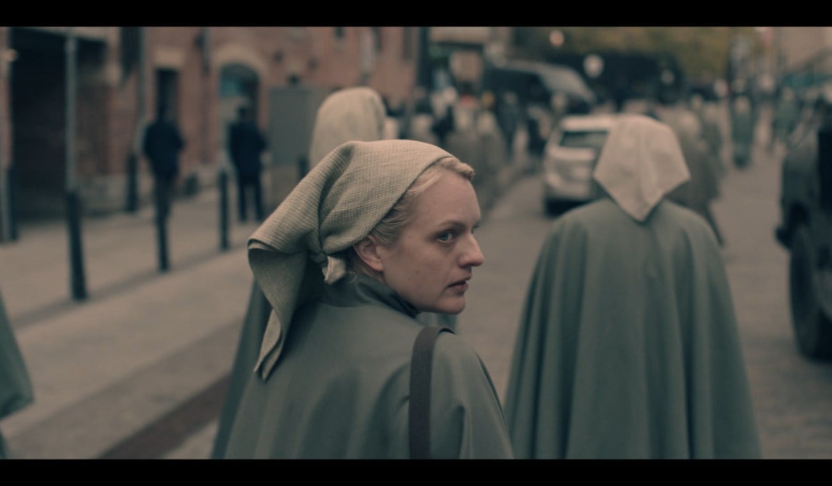 Elisabeth moss is sick of your shit as June in Hulu's The Handmaid's Tale.