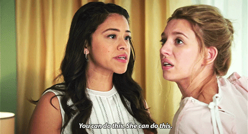 Jane reassures Petra about giving birth on Jane the Virgin.