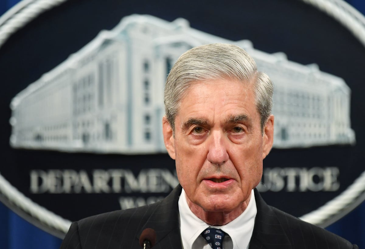 Special Counsel Robert Mueller speaks on the investigation into Russian interference in the 2016 Presidential election, at the US Justice Department