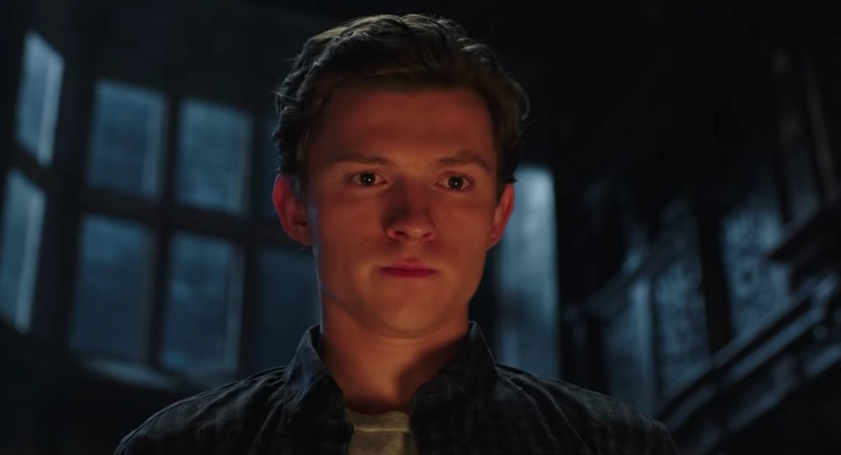 Peter Parker (Tom Holland) reflects in a quiet moment from the Spider-Man: Far From Home trailer.