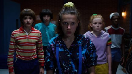 Eleven and the kids face off against evil in Stranger Things.