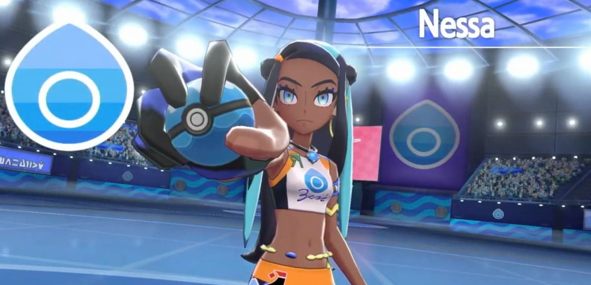 Water Pokémon trainer Nessa in the upcoming Sword & Shield Games