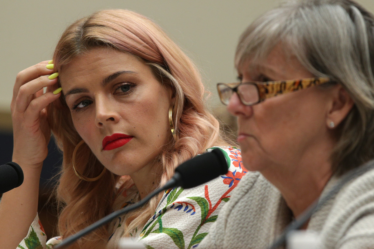 Actor and advocate Busy Philipps (L) testifies during a hearing before a subcommittee of the House Judiciary Committee