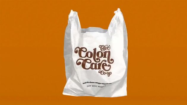 Plastic bag reading 'Colon Care Co-Op"