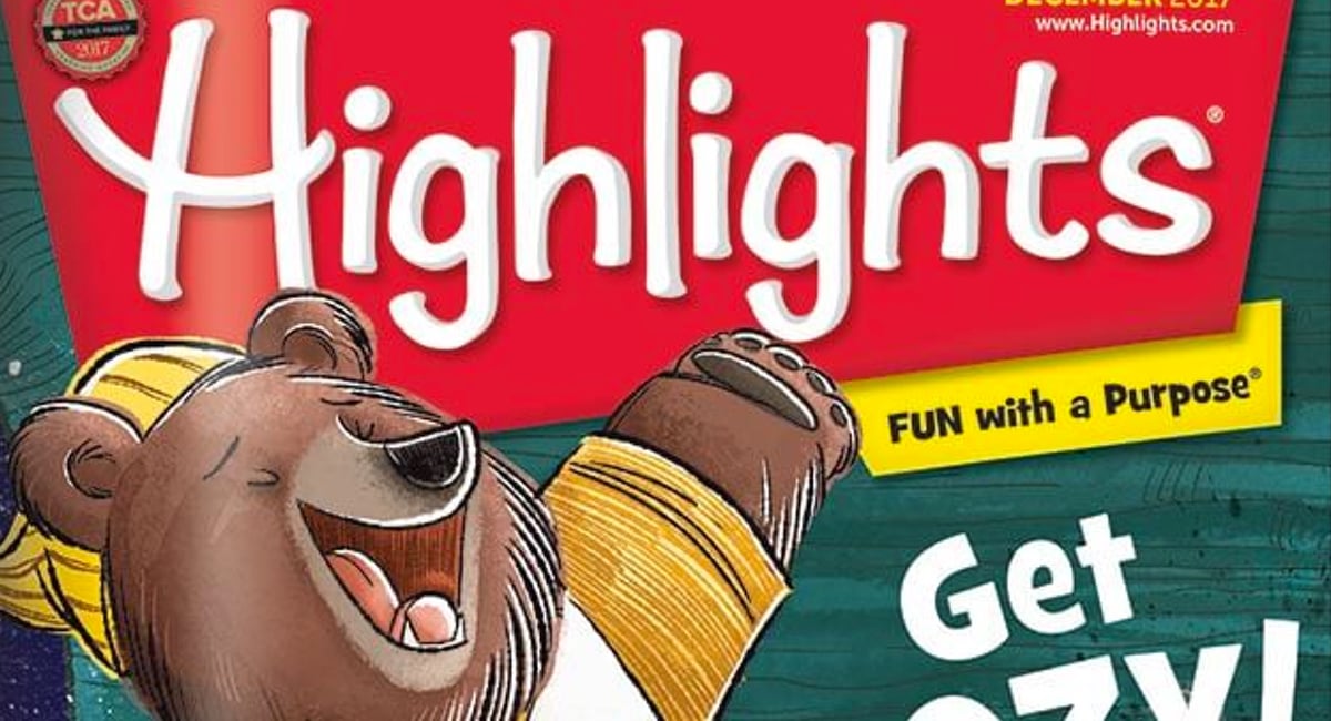 The cover of a 2017 issue of Highlights, a childhood favorite.