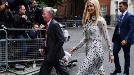 John Bolton, US National Security Advisor, and Ivanka Trump leave 10 Downing Street.