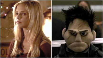 Buffy gets ready for battle as Angel... becomes a puppet and also gets ready for battle.