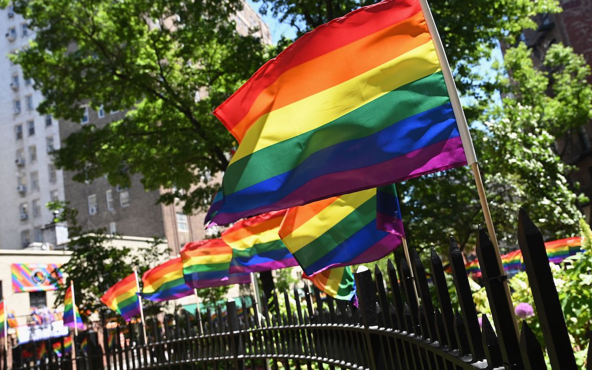 Rainbow flags are seen at the Stonewall National Monument