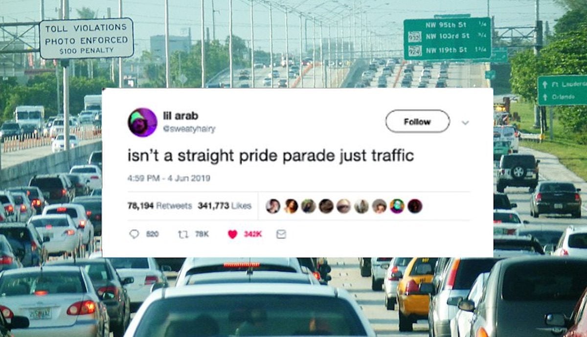 Straight pride parade joke tweet