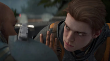 Cal (Cameron Monaghan) readies for battle in Star Wars Jedi: Fallen Order.