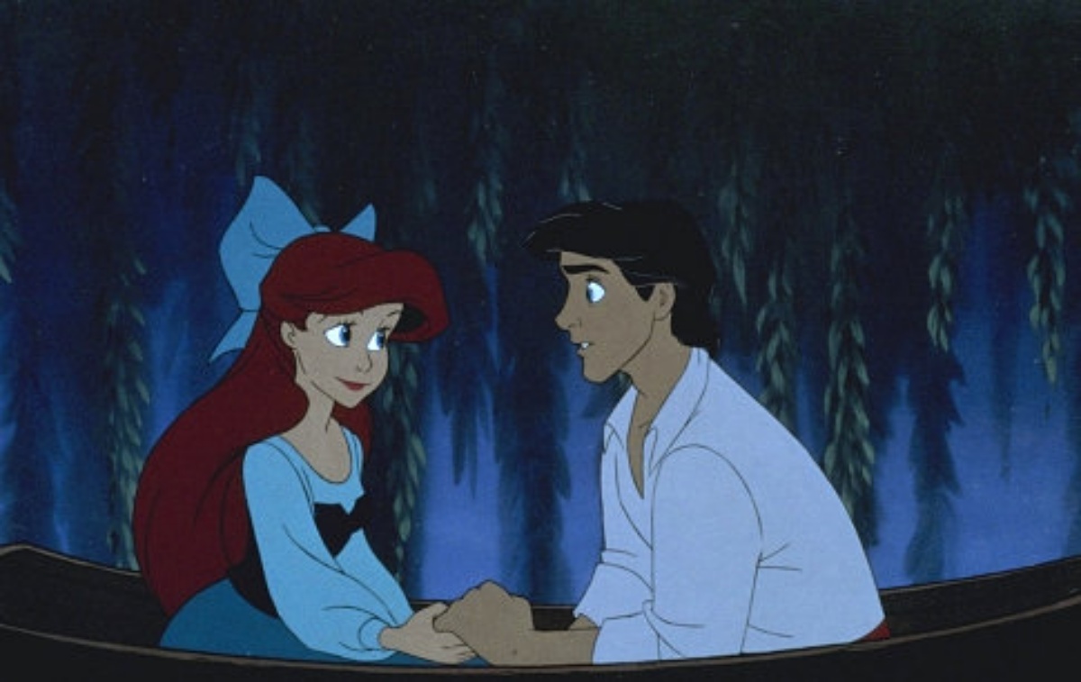 Ariel and Prince Eric making heart eyes at each other because plot