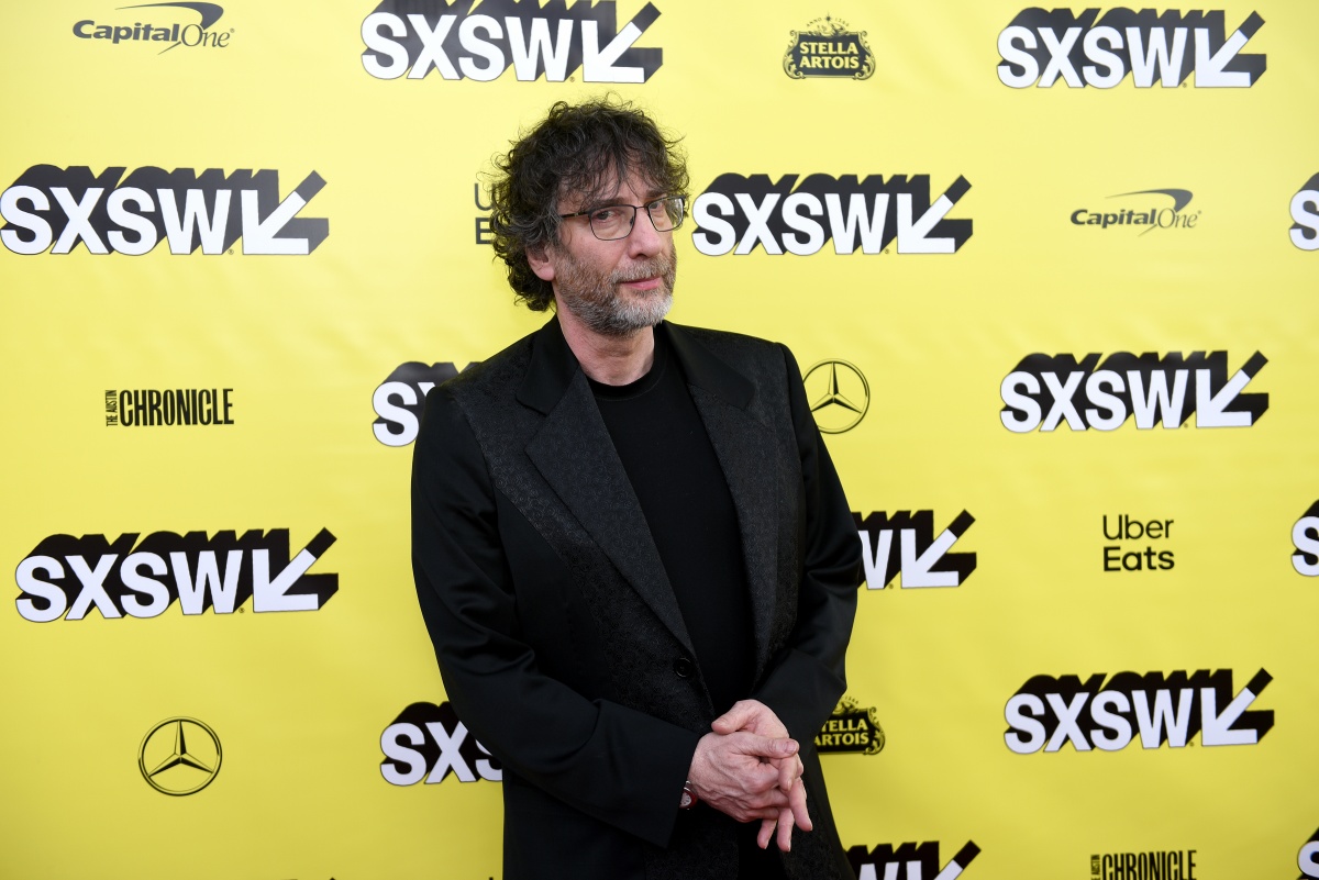 Neil Gaiman attends the Good Omens: The Nice and Accurate event during SXSW at ZACH Theatre on March 09, 2019 in Austin, Texas. (Photo by Sasha Haagensen/Getty Images for Amazon Studios )
