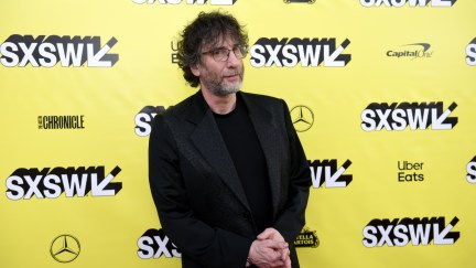 Neil Gaiman attends the Good Omens: The Nice and Accurate event during SXSW at ZACH Theatre on March 09, 2019 in Austin, Texas. (Photo by Sasha Haagensen/Getty Images for Amazon Studios )