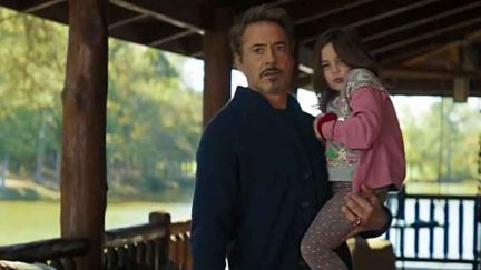 Tony Stark and Morgan Stark at their house in Marvel's Avengers: Endgame.