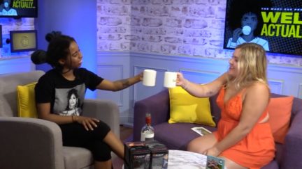 Rachel and Princess drinking their pain away