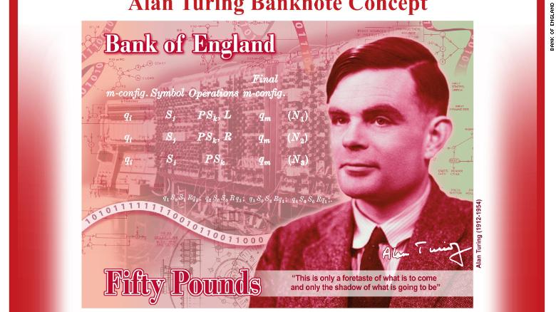 Alan Turing on British 50 pound note