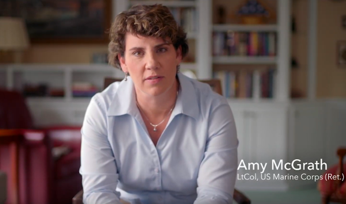Amy McGrath announces her Senate run in a video.