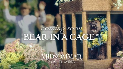 Trailer for Midsommar's bear in a cage figurine.