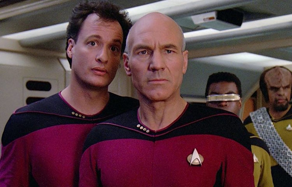 Q and Picard on Star Trek: The Next Generation