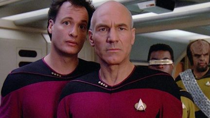 Q and Picard on Star Trek: The Next Generation