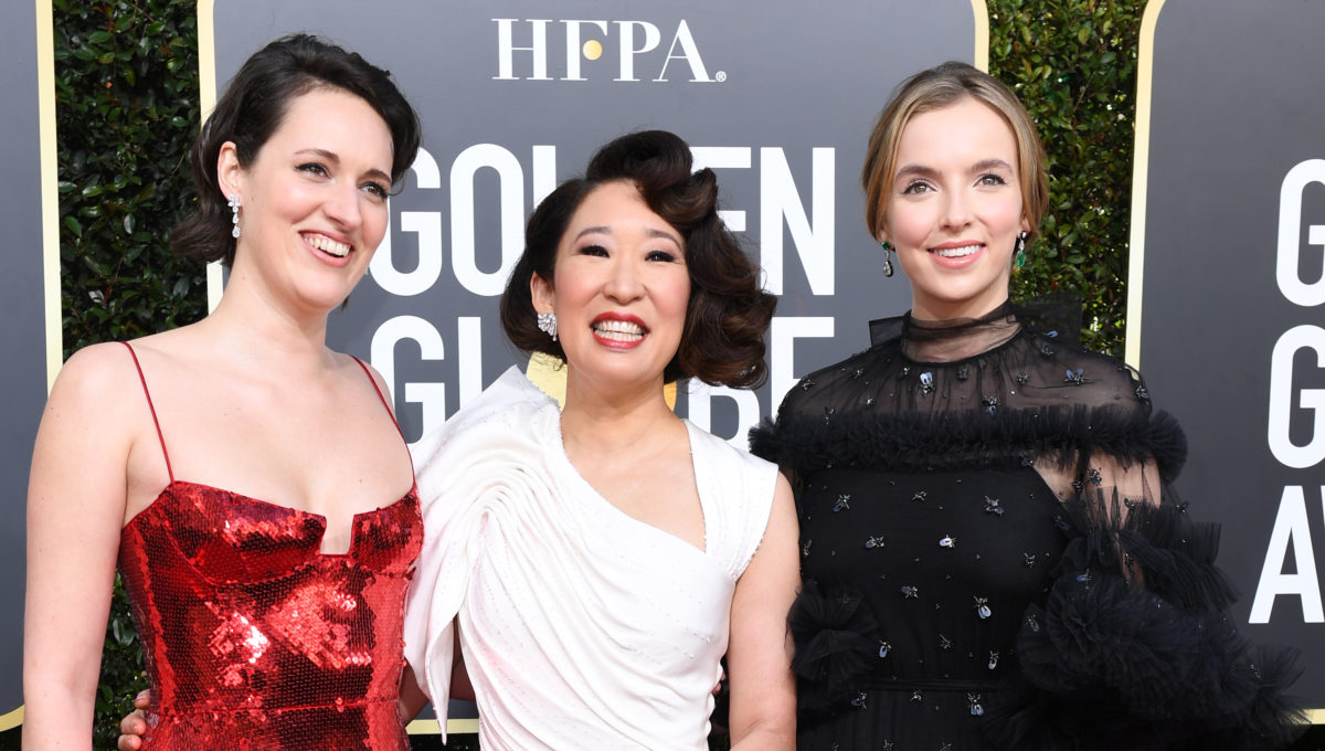 Killing Eve's Phoebe Waller-Bridge, Jodie Comer, Sandra Oh.