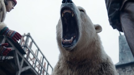 A roaring Polar Bear in BBC and HBO's His Dark Materials series.