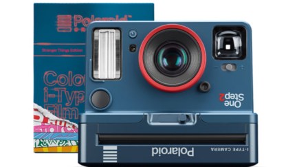Stranger Things-themed Polaroid camera product shot.