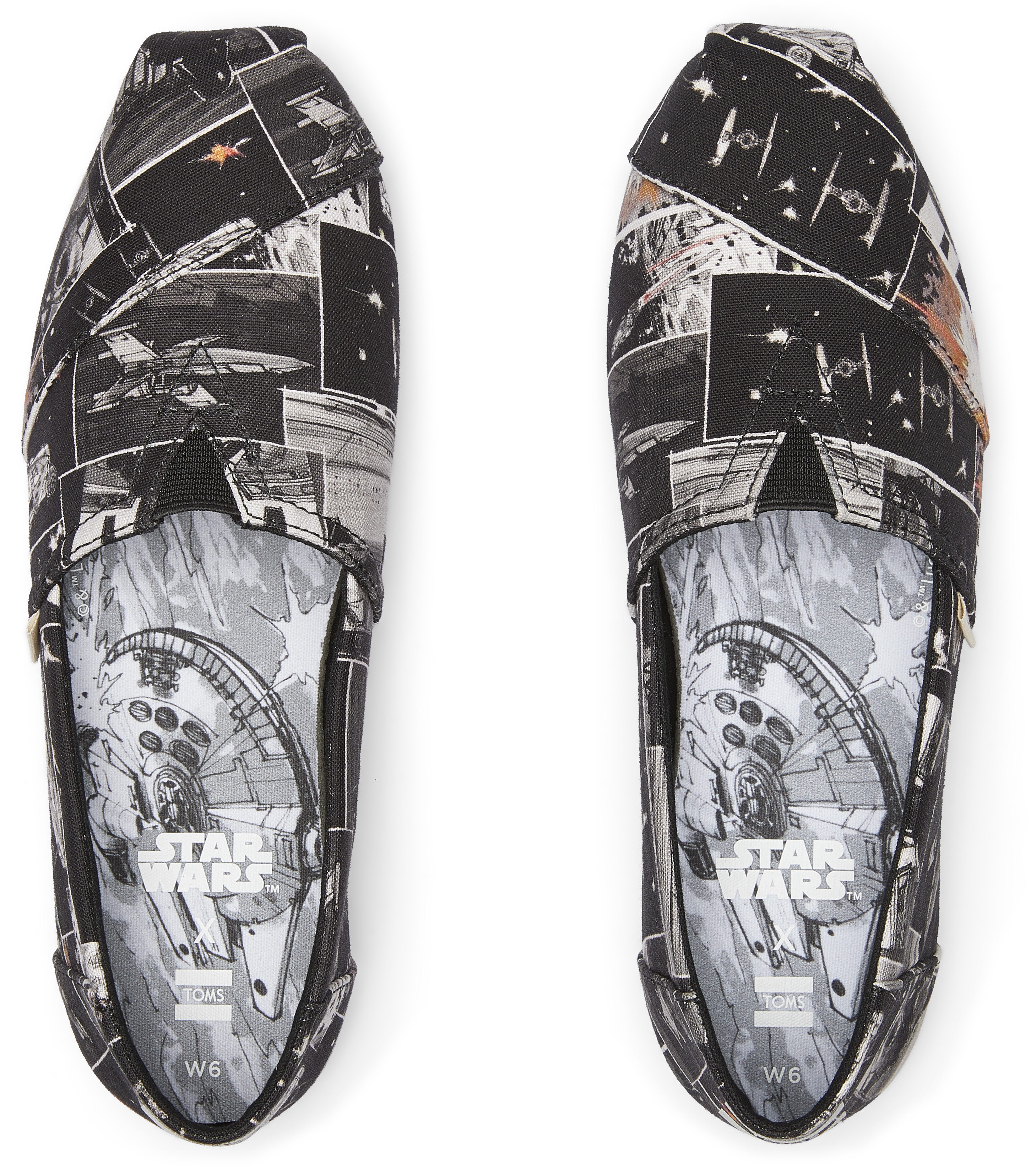 One of the new pairs of Star Wars inspired shoes by TOMS.