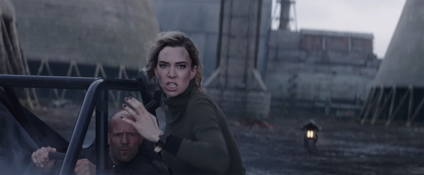 Vanessa Kirby and Jason Statham in Hobbs and Shaw