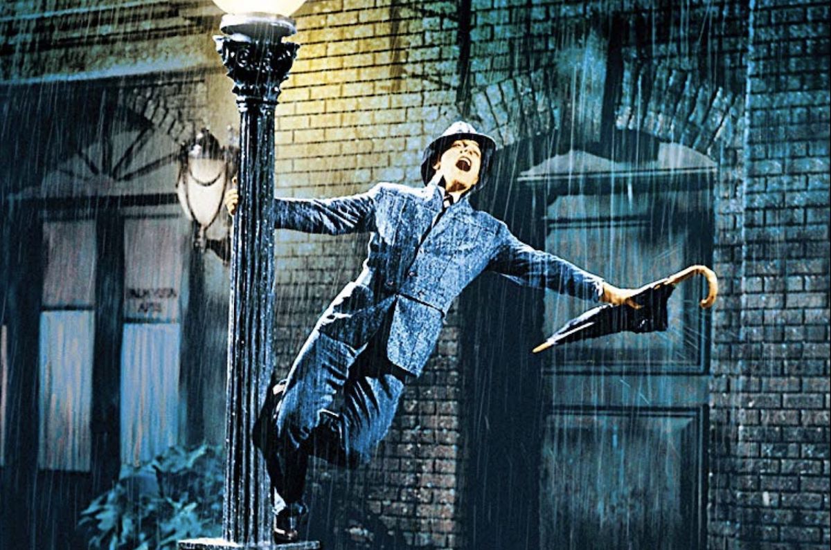 Gene Kelly dancing in Singing in the Rain.