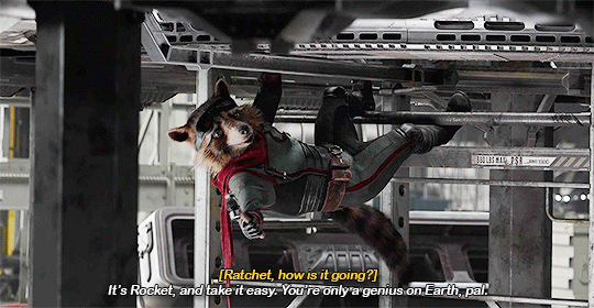 Rocket Raccoon on a ship
