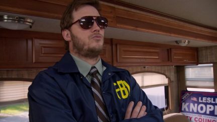 Chris Pratt as Burt Macklin in Parks and Rec