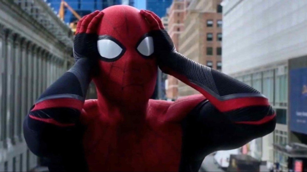 Spider-Man looking shocked