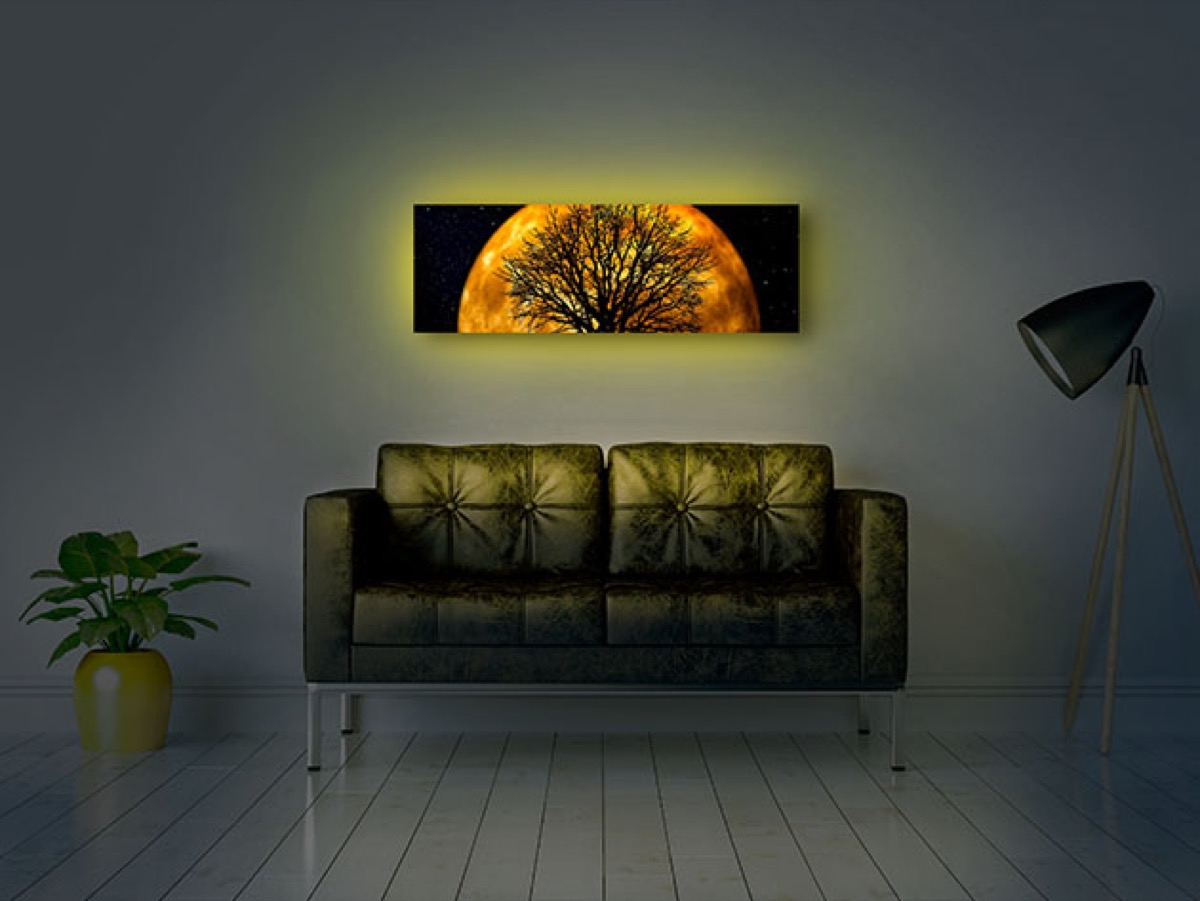 Backlit wall art product image.