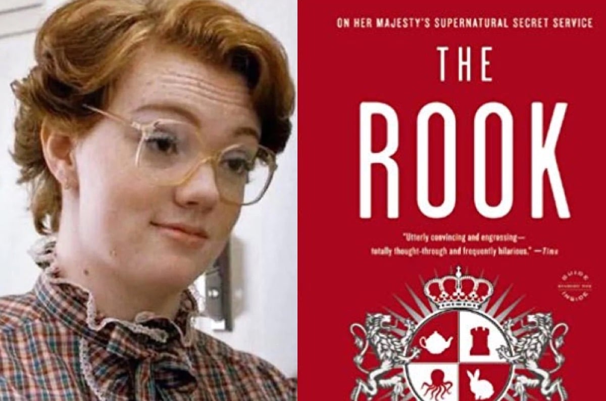 Barb in Netflix's Stranger Things and The Rook book cover.