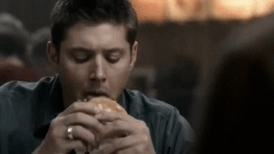 Dean Winchester eating